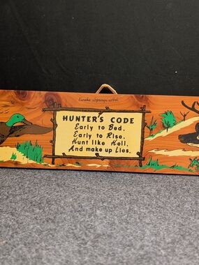 Hunter's Code Decorative Wooden Sign